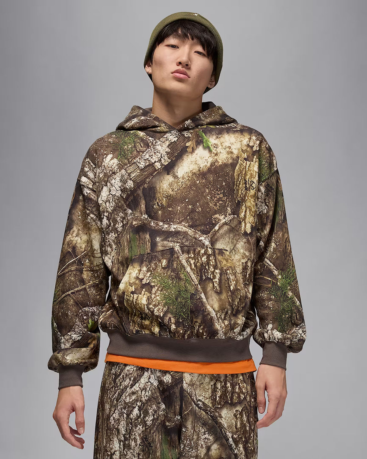 Jordan Brooklyn Mens Fleece Realtree Camo Pullover Hoodie