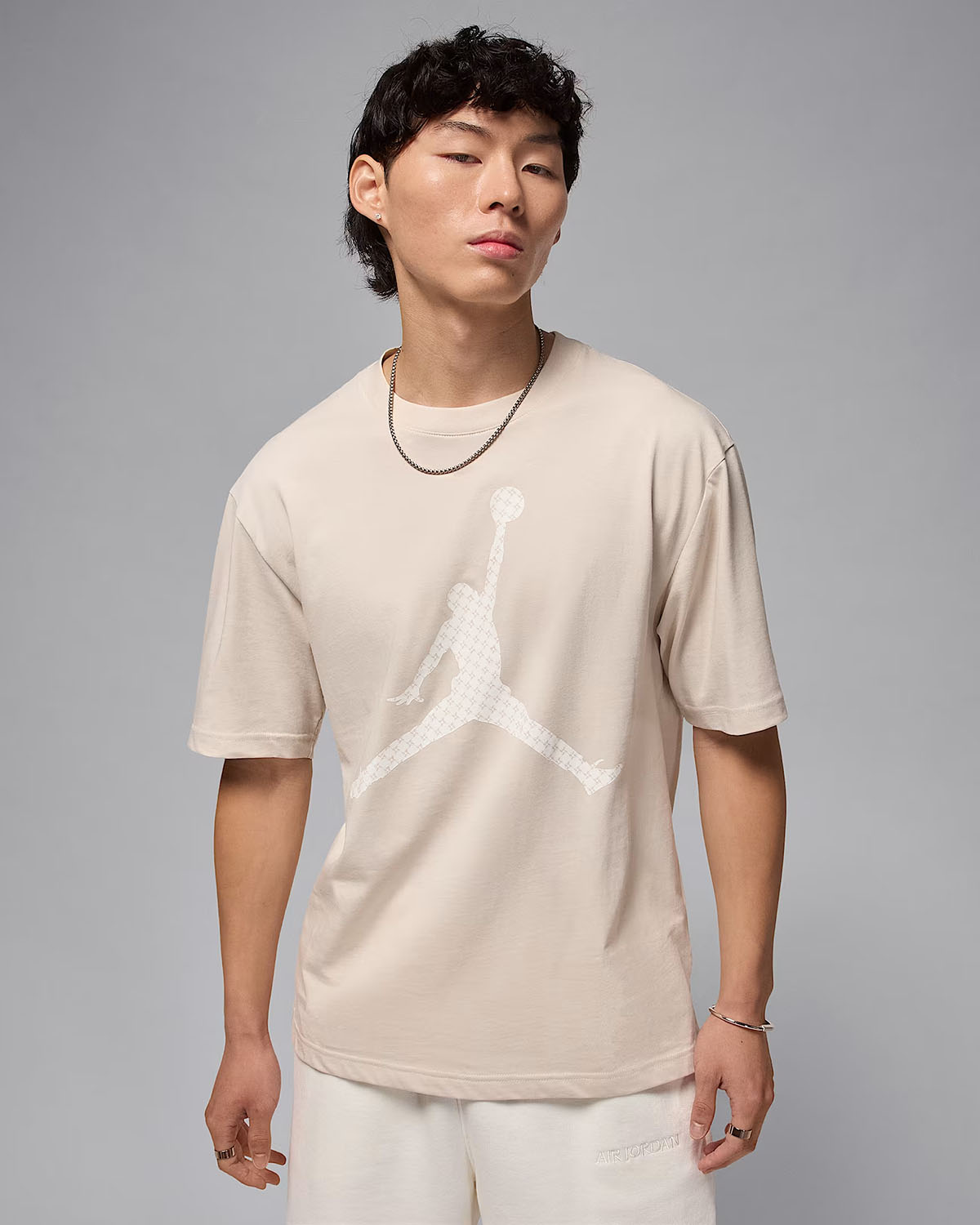 Jordan Brooklyn Mens Jumpman T Shirt Light Orewood Brown Sail