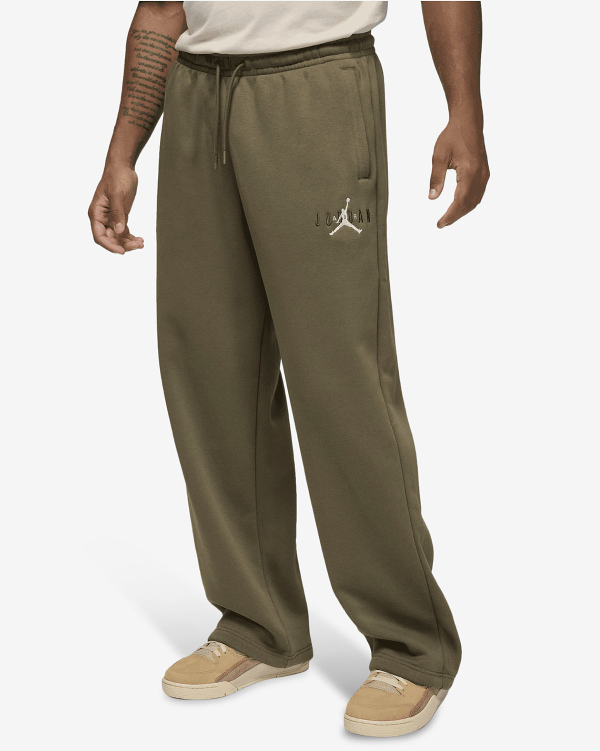 Jordan Brooklyn Mens Oversize Stretch Pants Medium Olive 1