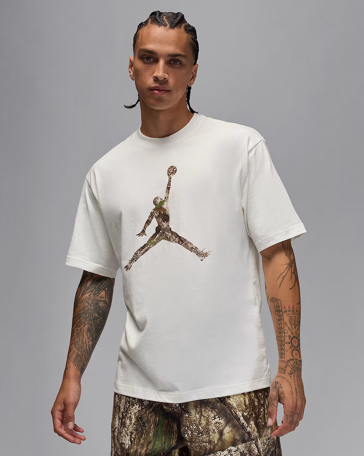 Jordan Brooklyn Mens Realtree Camo Jumpman T Shirt Sail