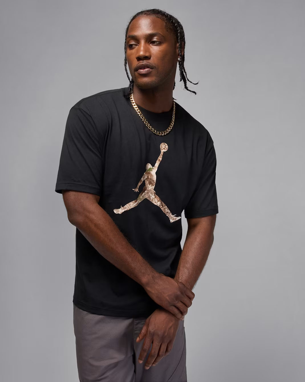 Jordan Brooklyn Mens Realtree Jumpman T Shirt Black Medium Olive 1