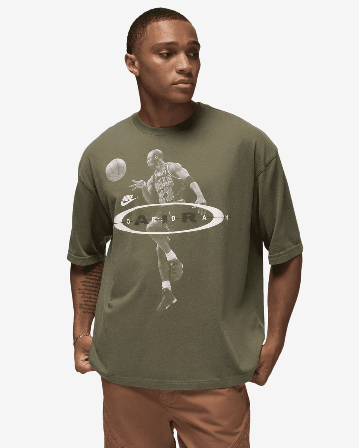 Jordan Brooklyn Mens Surface 2 Air Reissue T Shirt Medium Olive 1