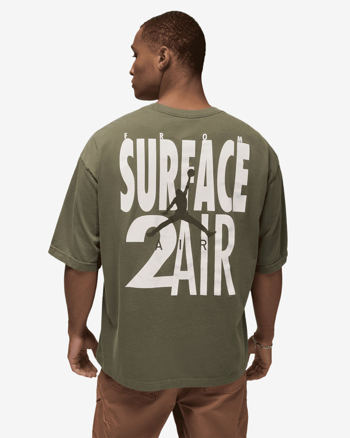 Jordan Brooklyn Mens Surface 2 Air Reissue T Shirt Medium Olive 2