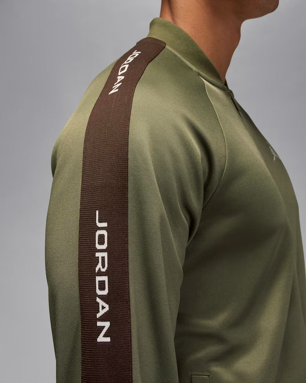 Jordan Brooklyn Mens Track Suit Jacket Medium Olive Baroque Brown 2