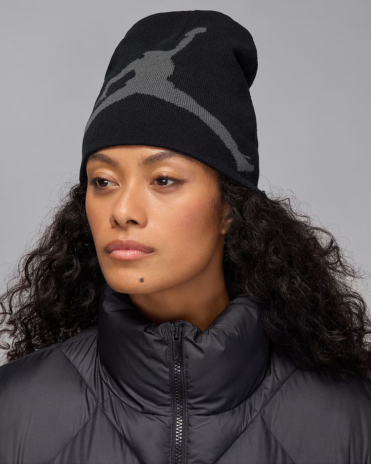 Jordan Brooklyn Peak Beanie Black Anthracite