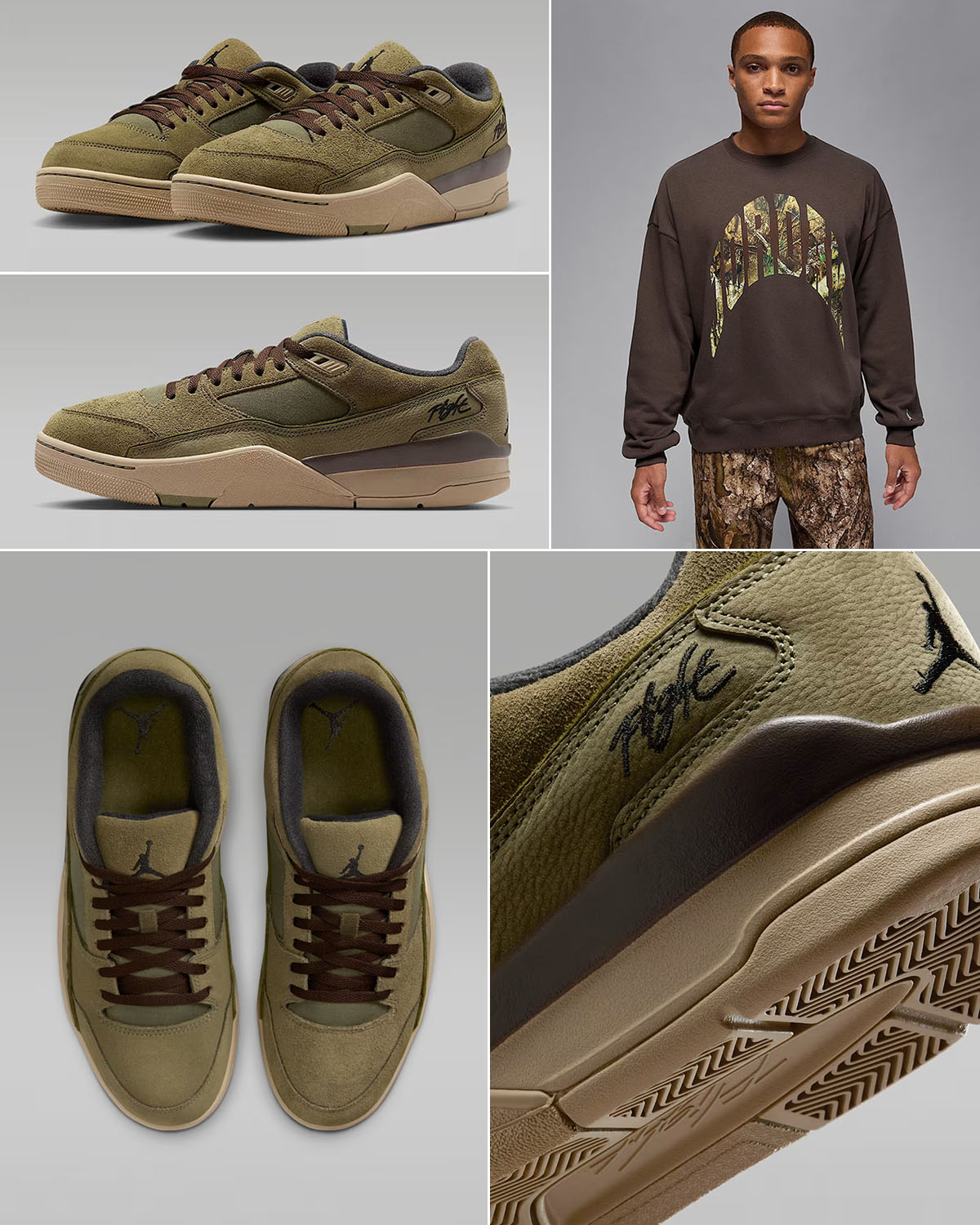 Jordan Flight Court Medium Olive Khaki Baroque Brown Sneakers Clothing Outfits