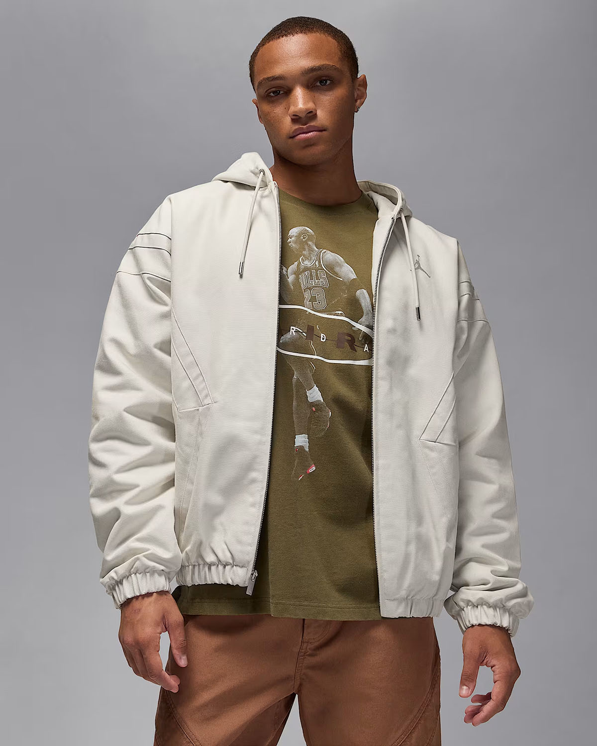 Jordan Flight Mens Draft Jacket Light Orewood Brown