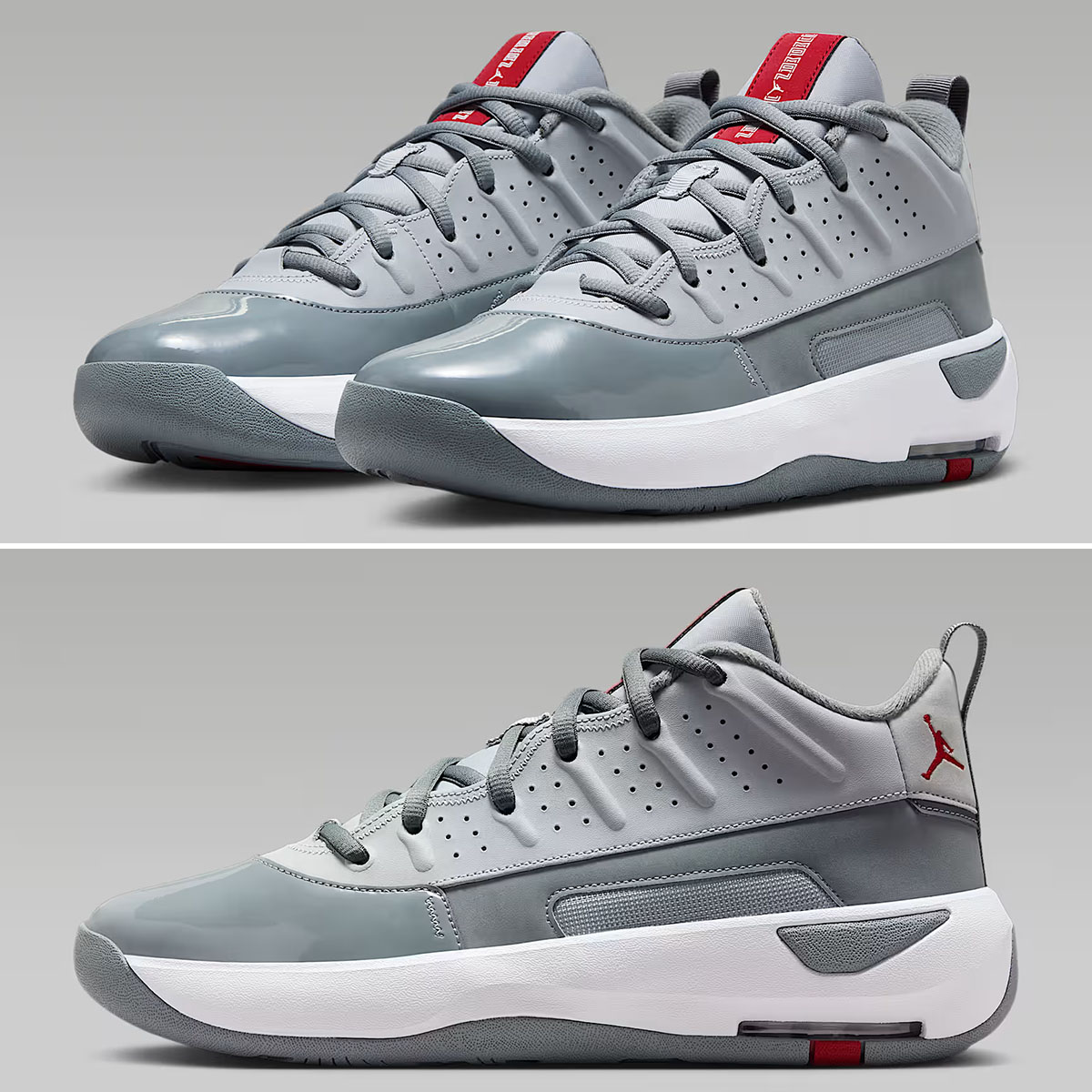 Jordan Max Aura 7 Wolf Grey Cool Grey White Varsity Red Mens Shoes HQ2091-002