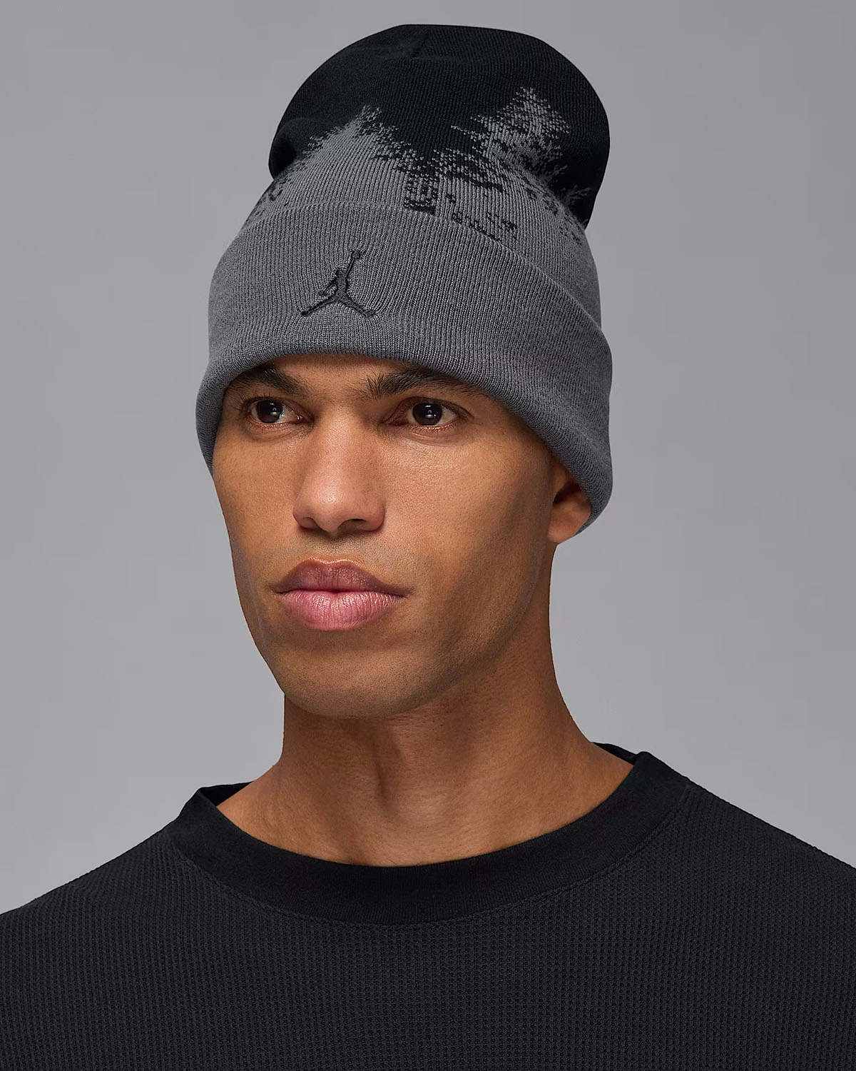Jordan Peak Beanie Black Iron Grey