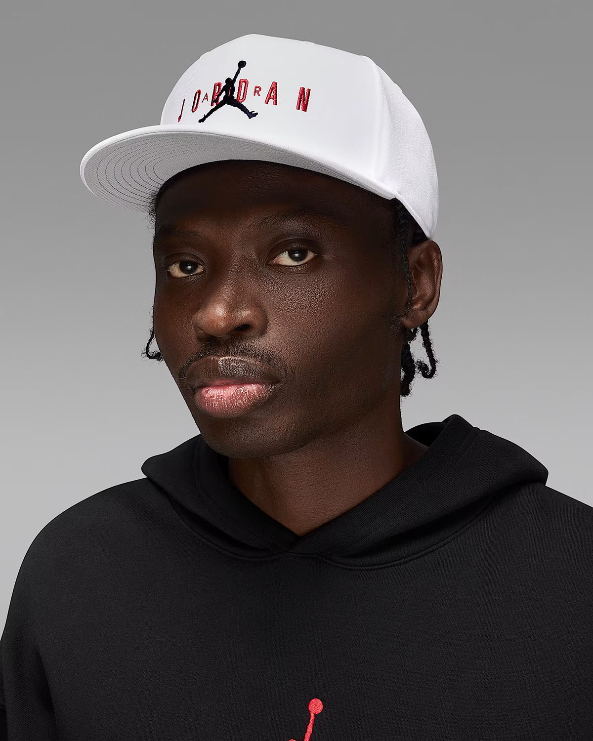 Jordan Pro Structured Snapback Hat White Red Black 1