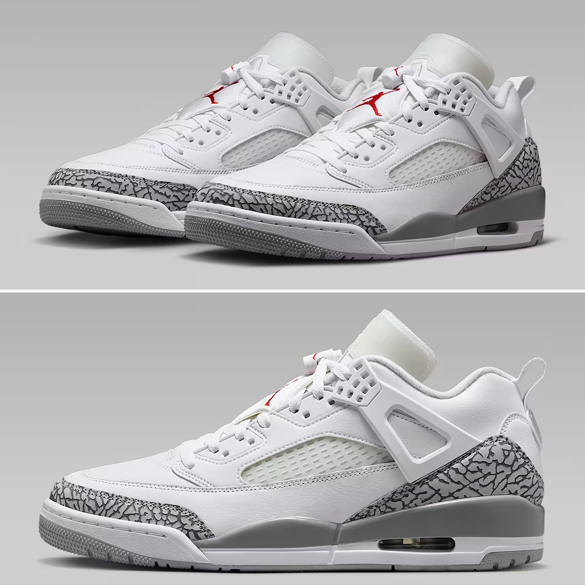 Jordan Spizike Low White Varsity Red Cool Grey Wolf Grey Mens Shoes IO7724-100