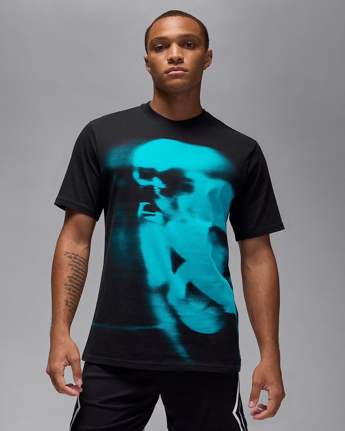 Jordan Sport Mens Dri FIT Short Sleeve Top Black Gamma Blue 1