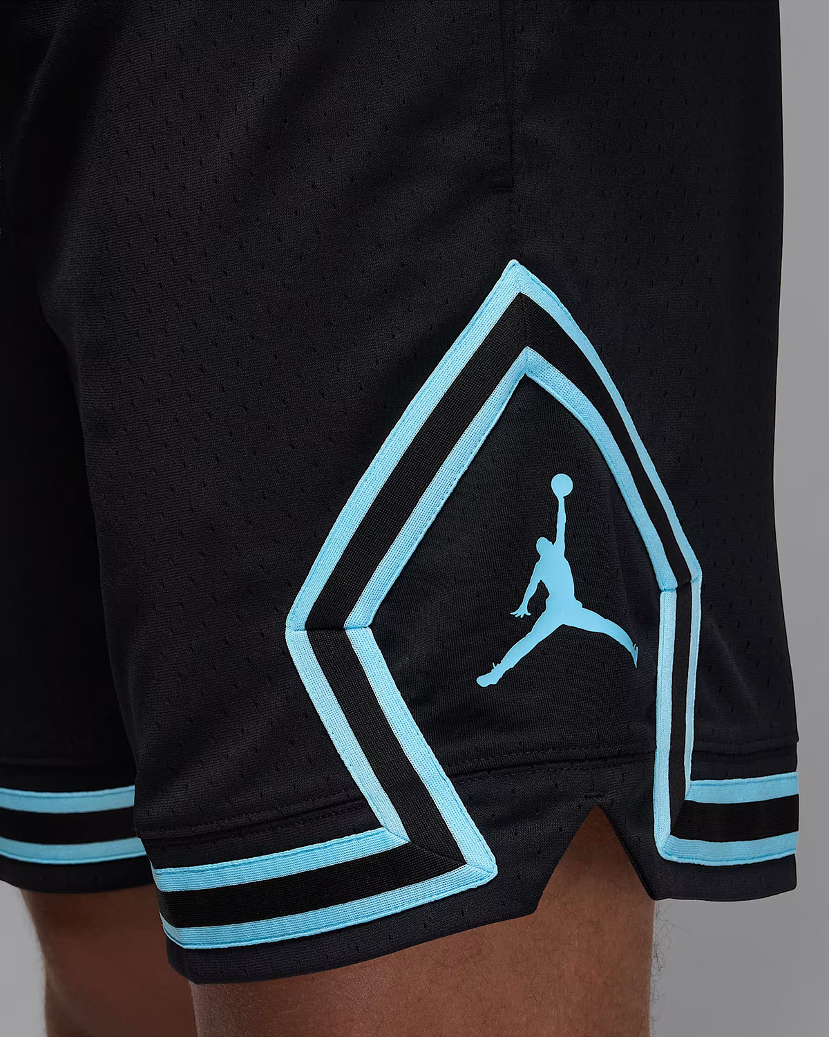 Jordan Sport Mens Dri Fit Mesh Diamond Shorts Black Blue Chill 2