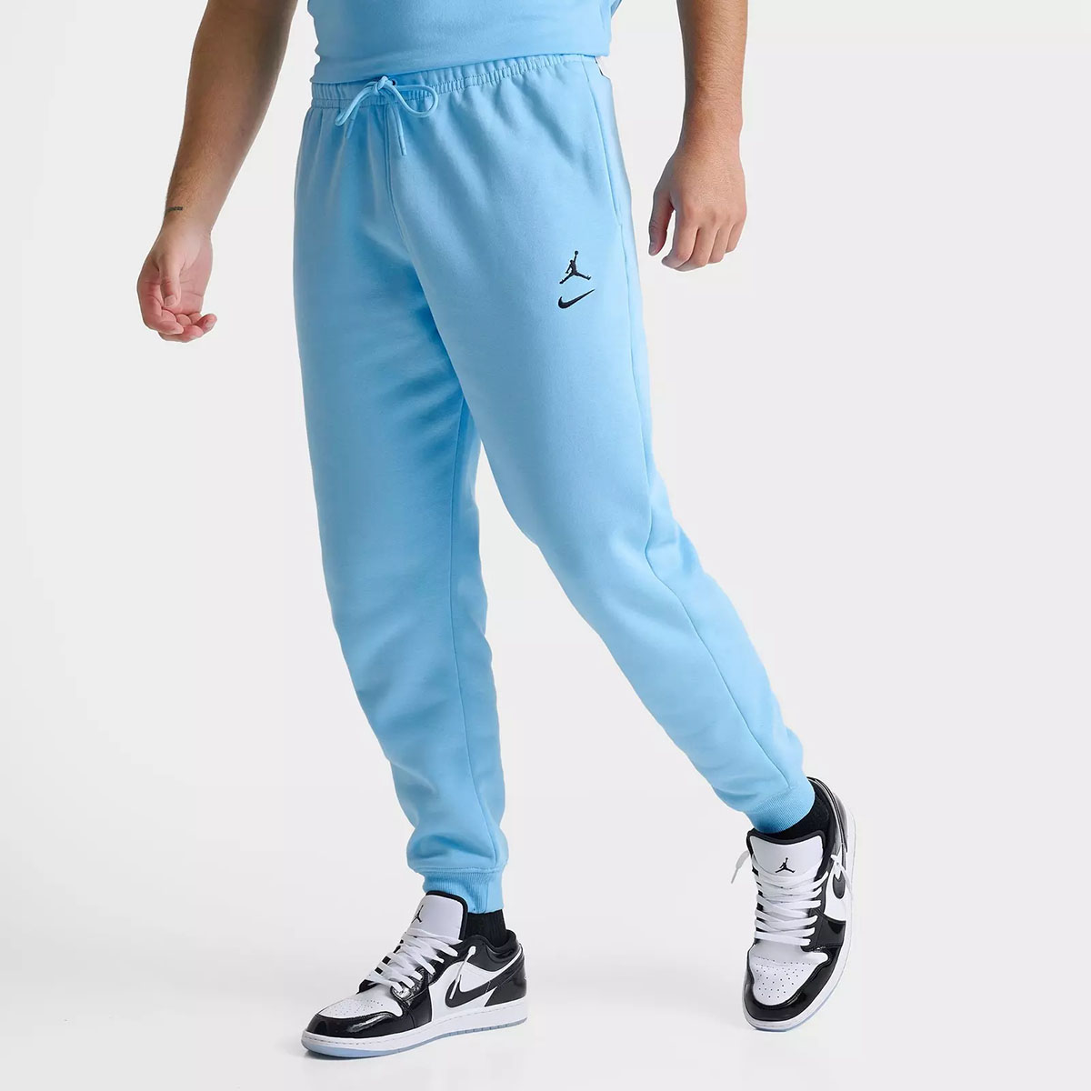 Jordan Swoosh Brooklyn Fleece Mens Jogger Pants Blue Chill Black 1