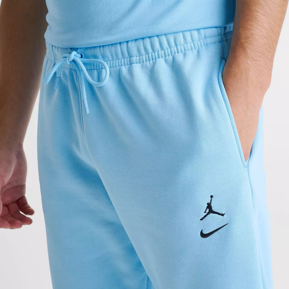 Jordan Swoosh Brooklyn Fleece Mens Jogger Pants Blue Chill Black 2