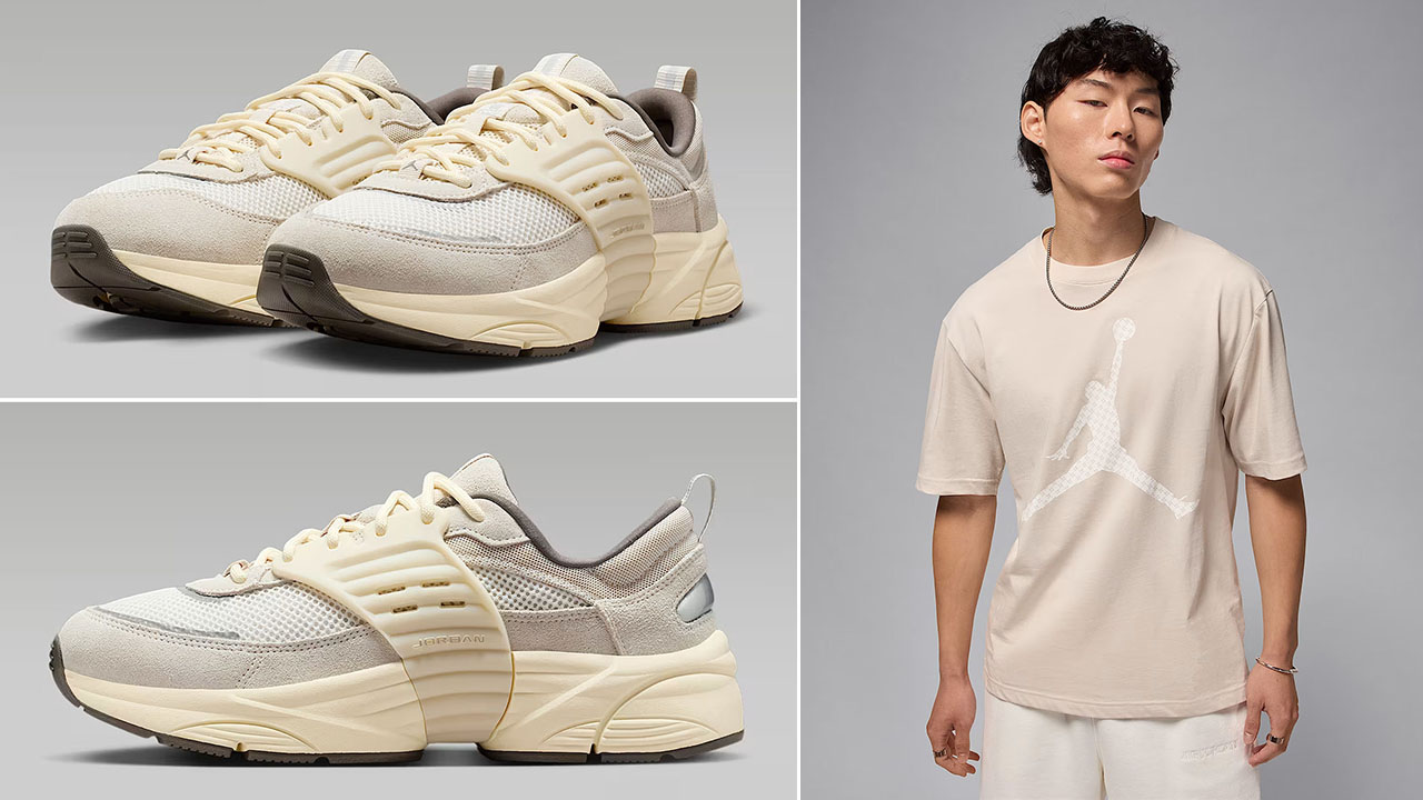 Jordan Trunner OS Light Orewood Brown Mens Shoes x Jordan Brooklyn Mens Jumpman T Shirt Outfit