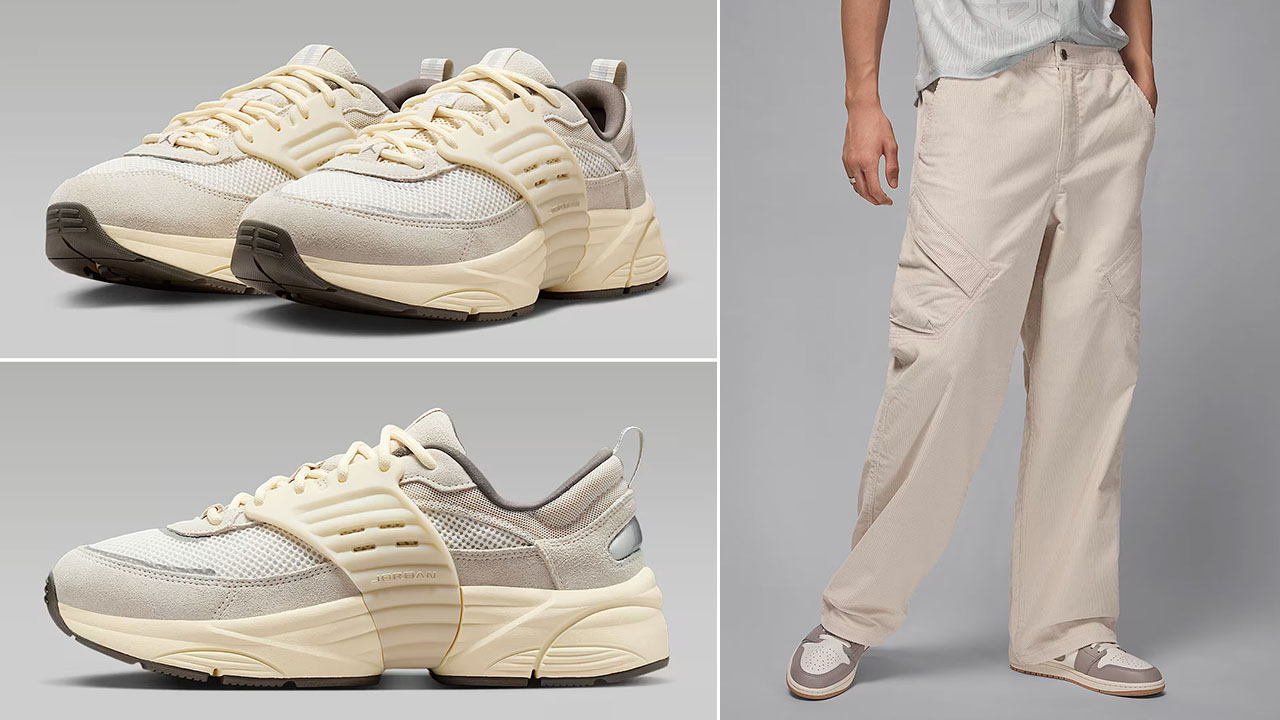 Jordan Trunner OS Light Orewood Brown Mens Shoes x Jordan Flight Chicago Mens Corduroy Pants Outfit