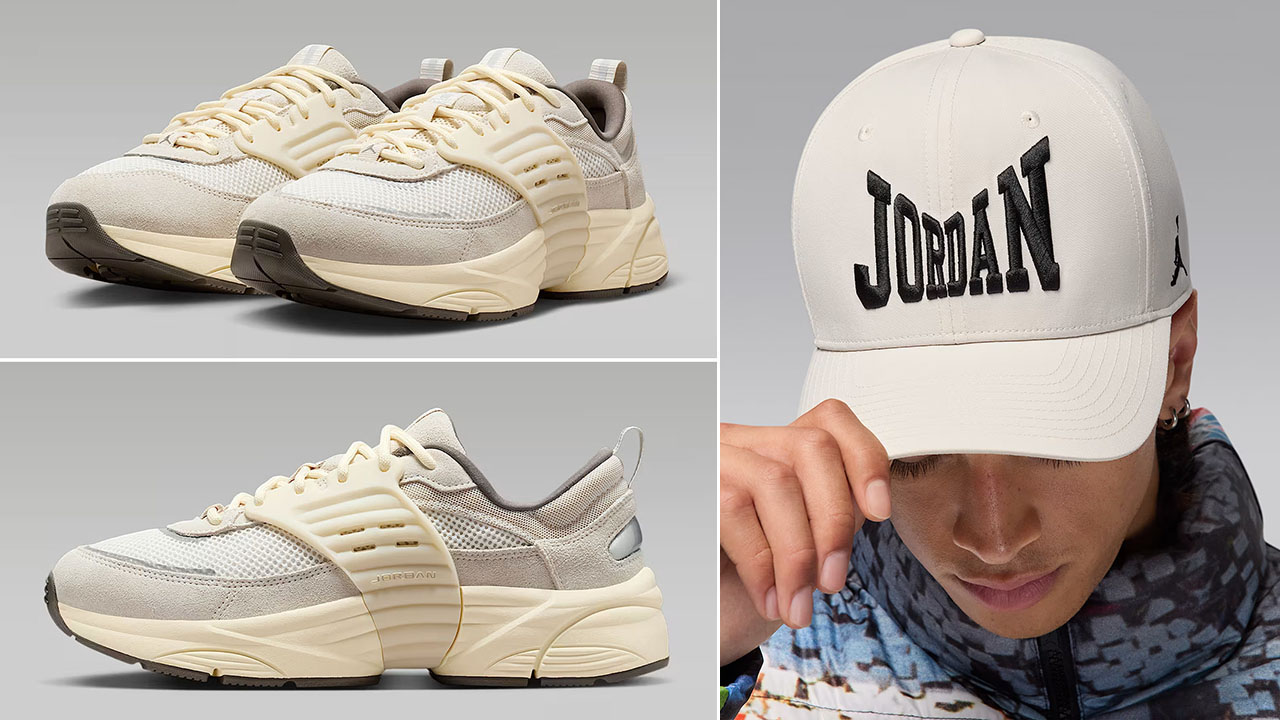 Jordan Trunner OS Light Orewood Brown Mens Shoes x Jordan Rise Cap Snapback Hat
