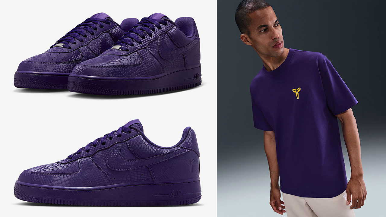 Kobe Bryant Nike Air Force 1 Low Shoes x Nike Kobe Logo Mens T Shirt Outfit