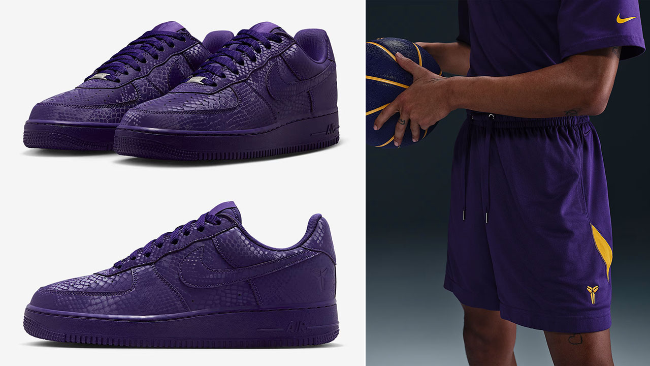 Kobe Bryant Nike Air Force 1 Low Shoes x Nike Kobe Mens Dri Fit Basketball Shorts Outfit