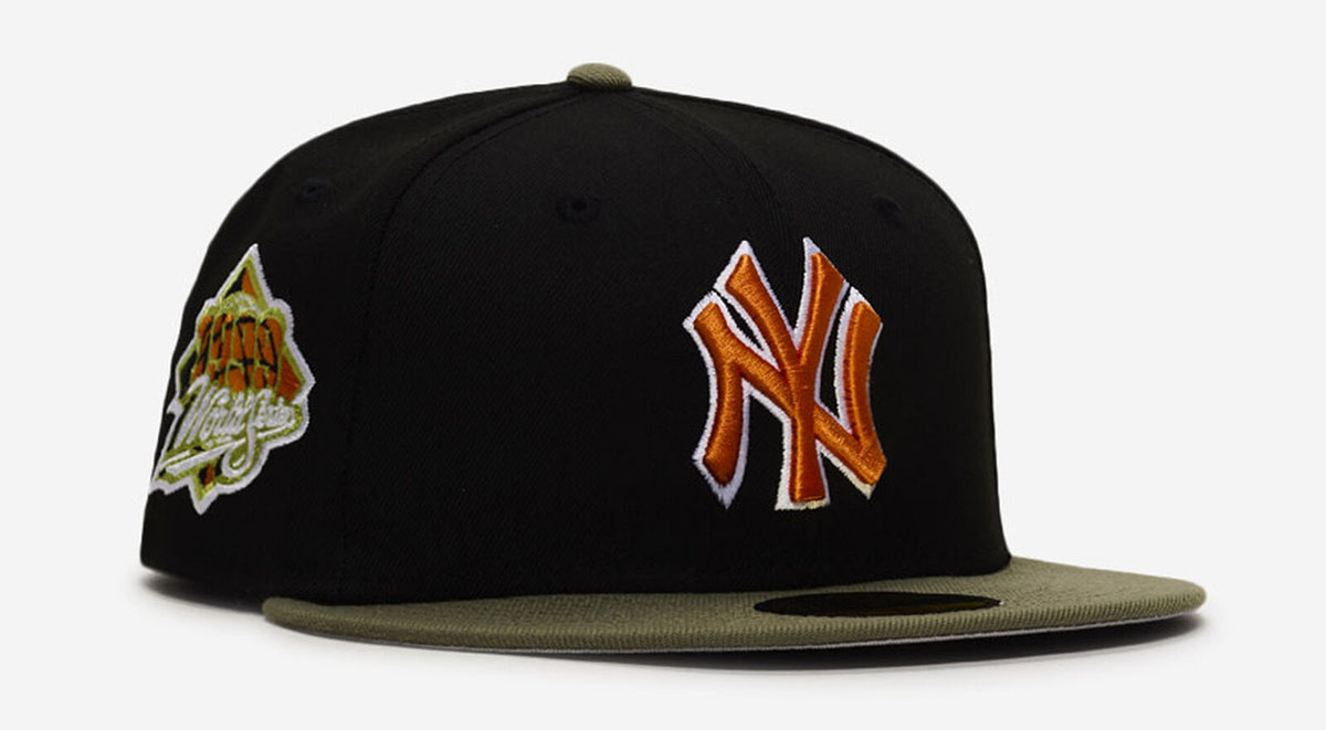 New Era New York Yankees Black Olive Green Orange Fitted Hat 59FIFTY Cap