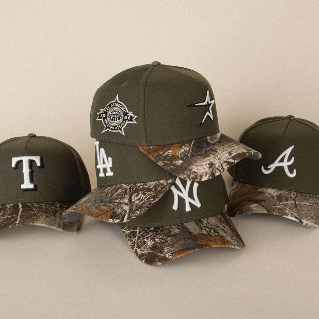 New Era Realtree Camo Olive Caps A Frame Snapback Hats 1
