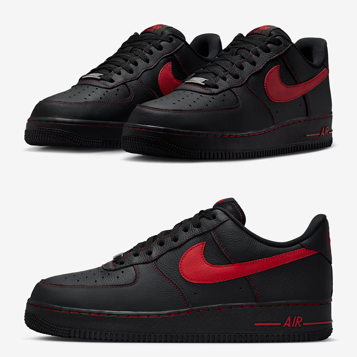 Nike Air Force 1 Low 07 LV8 Black University Red Mens Shoes HQ2037-005
