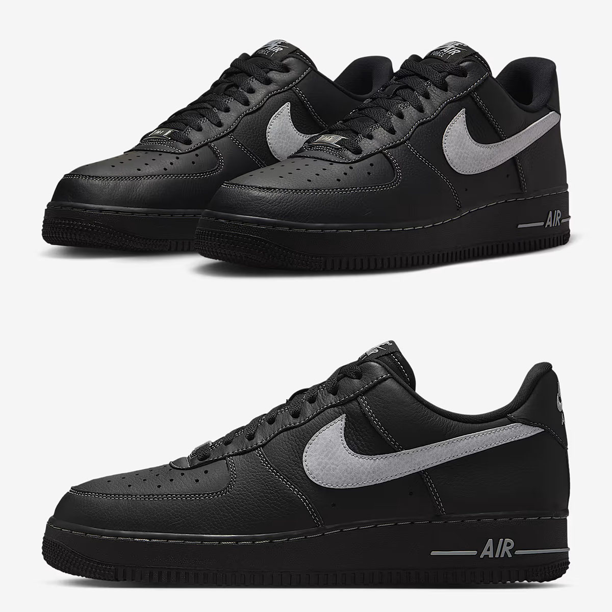 Nike Air Force 1 Low 07 LV8 Black Wolf Grey Mens Shoes HQ2037-006