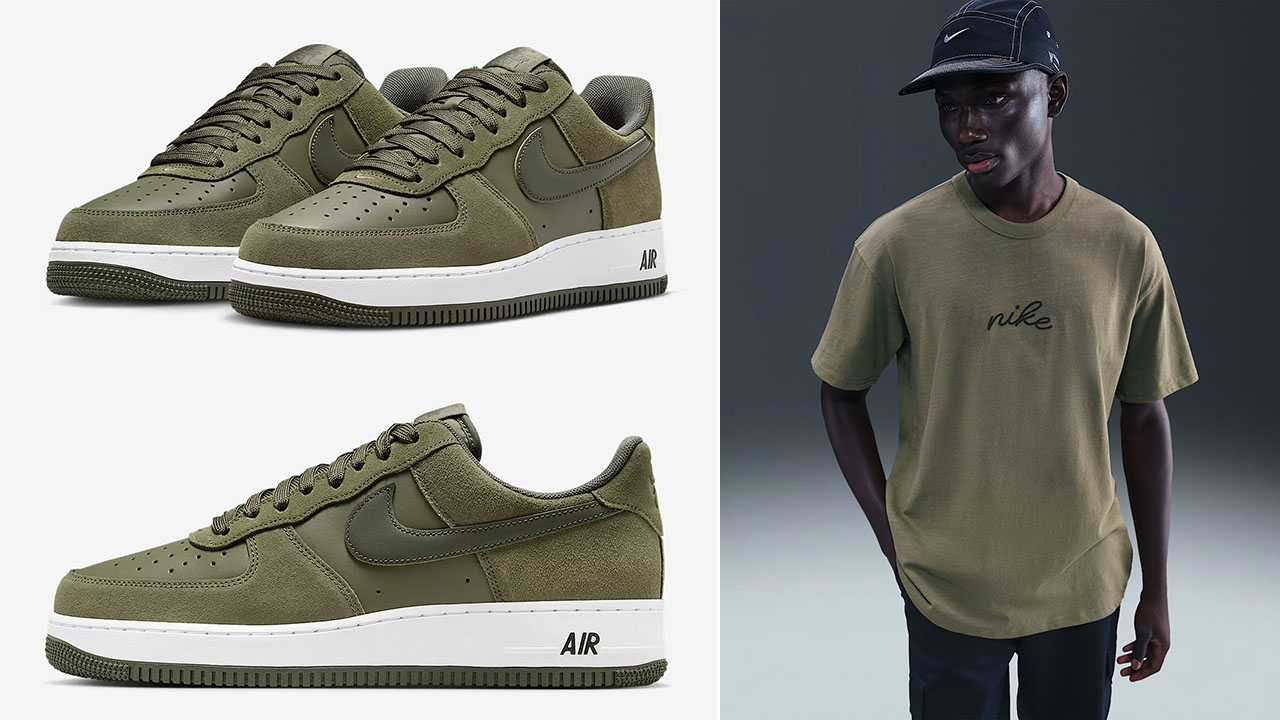Nike Air Force 1 Low Medium Olive Sneakers Clothing Outfits