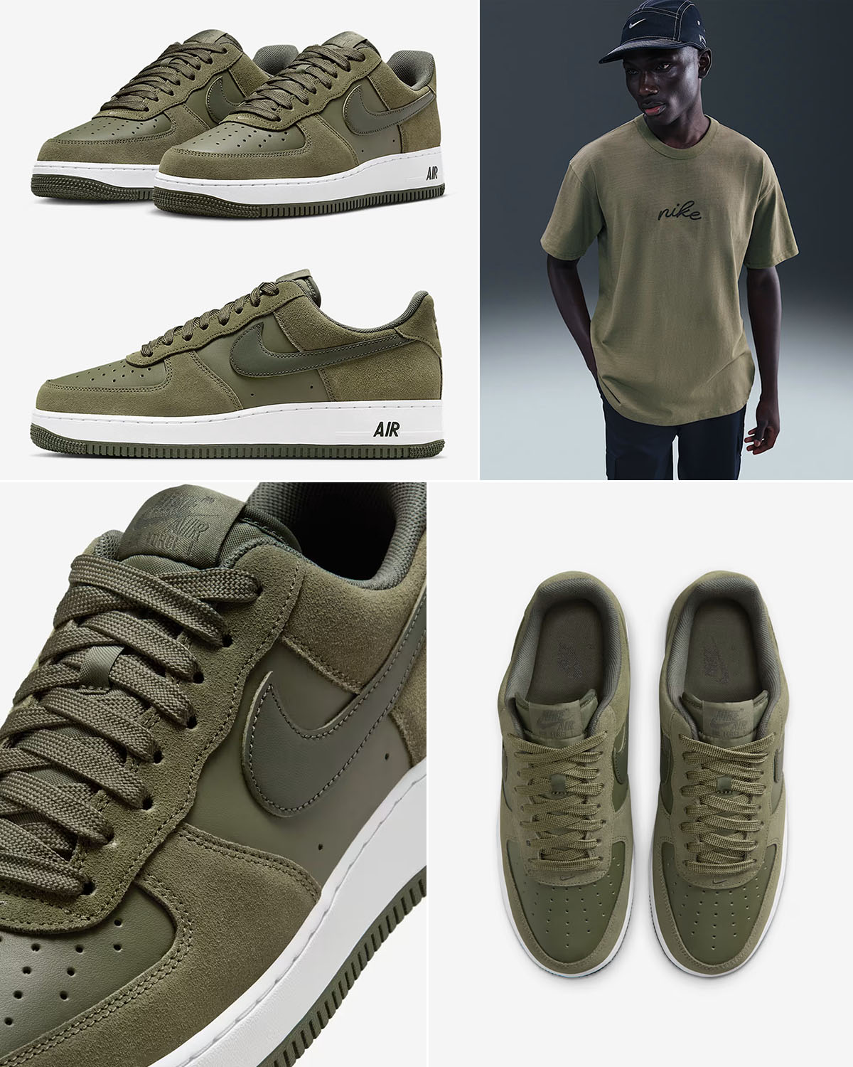 Nike Air Force 1 Low Medium Olive Sneakers Outfits