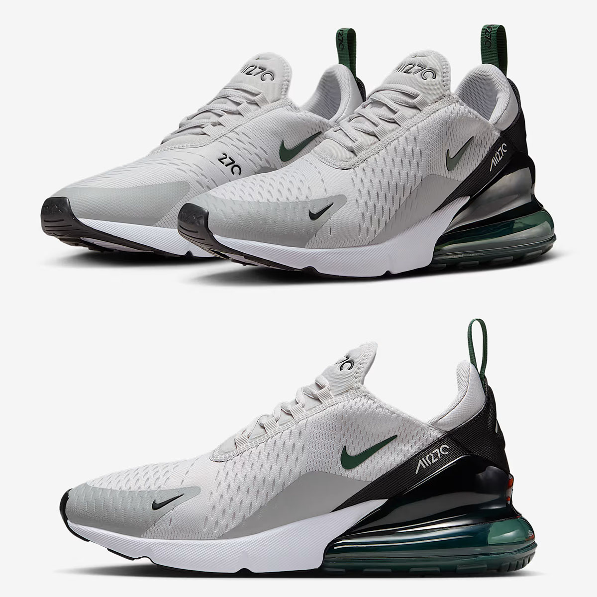 Nike Air Max 270 Vast Grey Light Smoke Grey Black Fir Mens Shoes AH8050-032