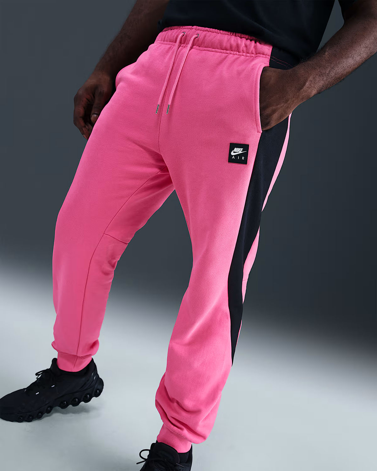 Nike Air Mens Fleece Jogger Pants Pinksicle Black 1