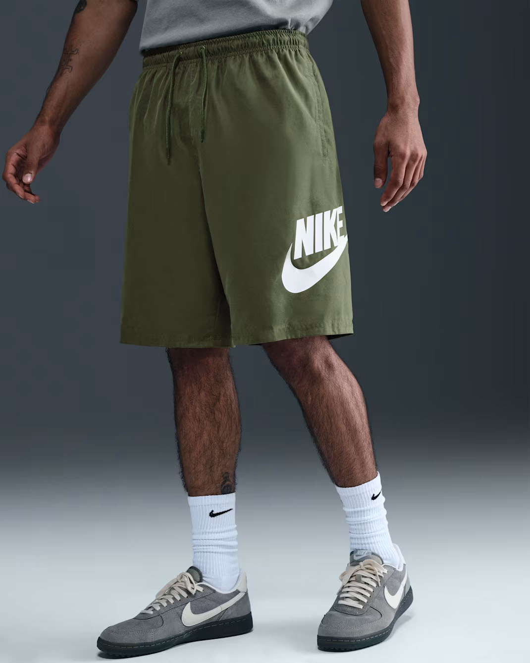 Nike Club Mens Woven Shorts Medium Olive