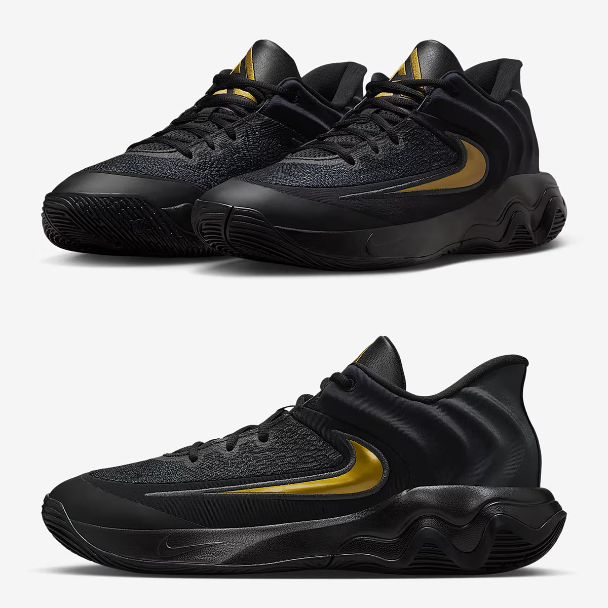 Nike Giannis Immortality 4 The Drive Black Gold Basketball Shoes FQ3680-010