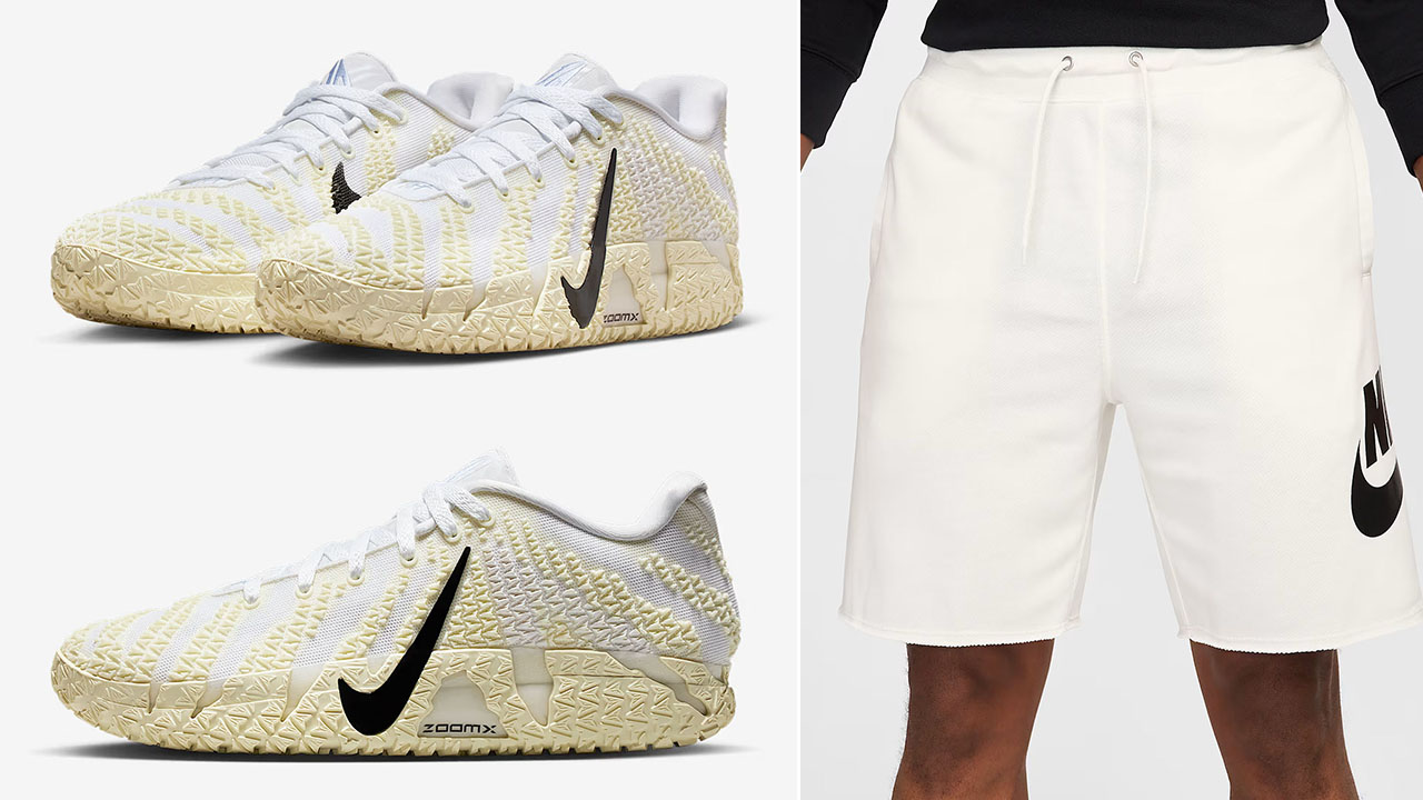 Nike Ja 3 Coconut Milk Shoes x Nike Club Alumni Shorts Outfit