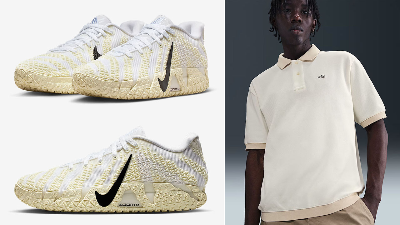 Nike Ja 3 Coconut Milk Shoes x Nike Club Polo Shirt Outfit