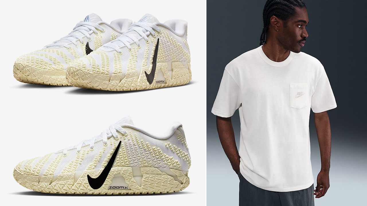 Nike Ja 3 Coconut Milk Shoes x Nike Premium Essentials Sail T Shirt Outfit