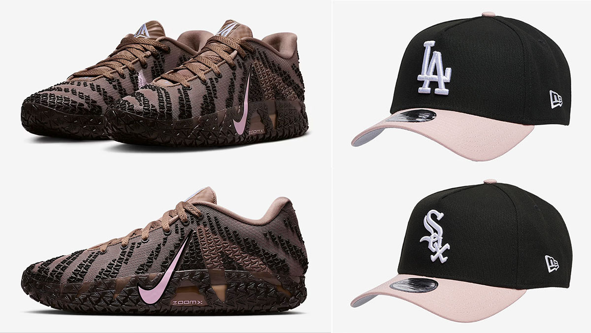 Nike Ja 3 Showstopper Mink Brown x New Era Black Pink A Frame Snapback Hats