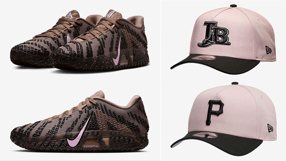 Nike Ja 3 Showstopper Mink Brown x New Era Pink Black A Frame Snapback Hats