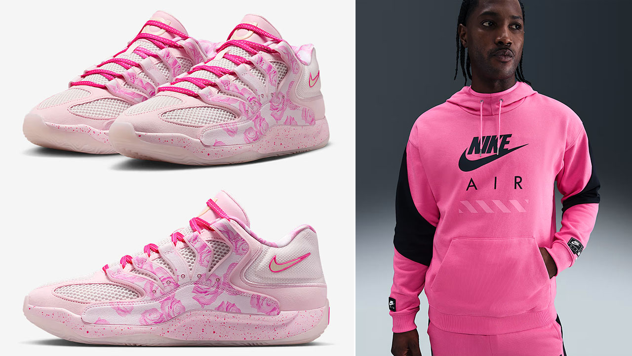 Nike KD 18 Aunt Pearl Shoes x Nike Air Pink Hoodie Outfit