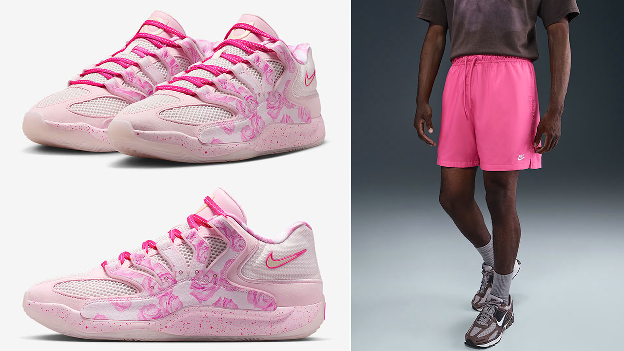 Nike KD 18 Aunt Pearl Shoes x Nike Club Woven Flow Shorts Outfit