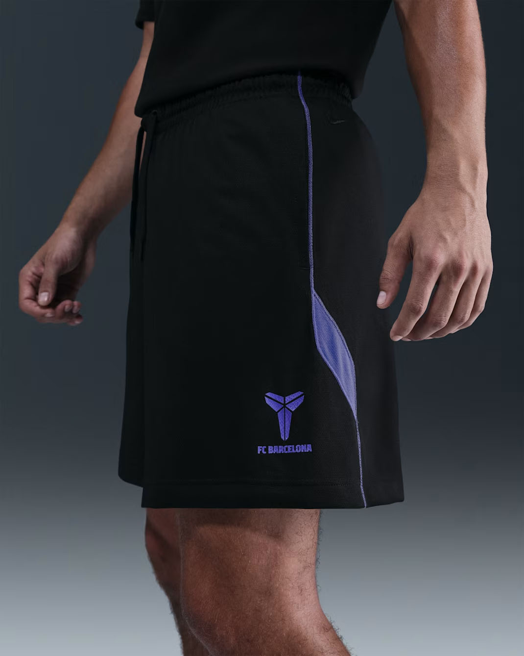 Nike Kobe FC Barcelona Away Dri Fit Soccer Shorts Black Purple 1