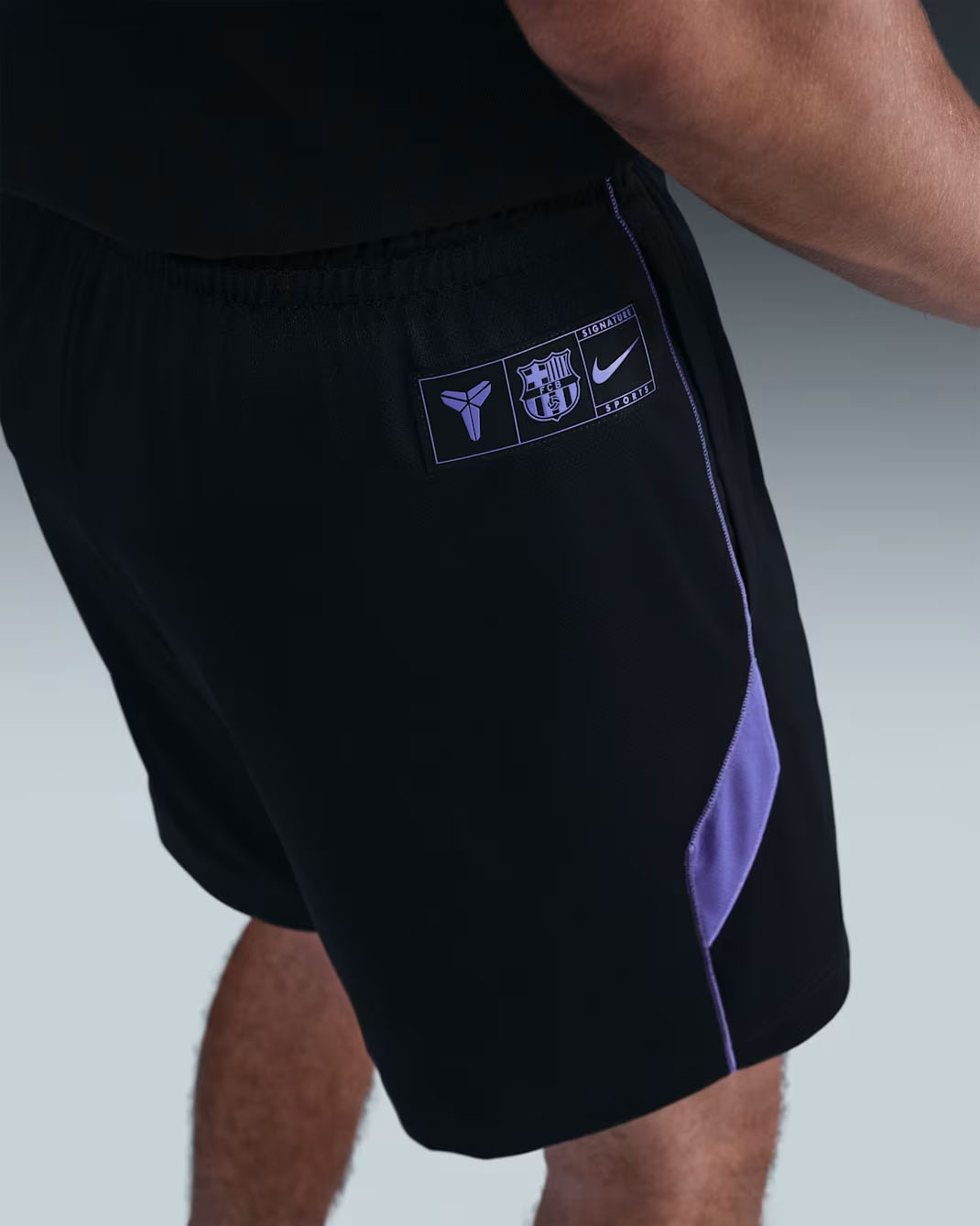 Nike Kobe FC Barcelona Away Dri Fit Soccer Shorts Black Purple 2
