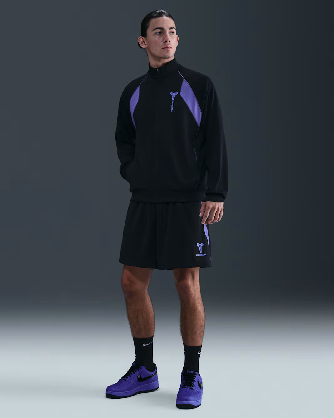 Nike Kobe FC Barcelona Away Dri Fit Soccer Shorts Black Purple