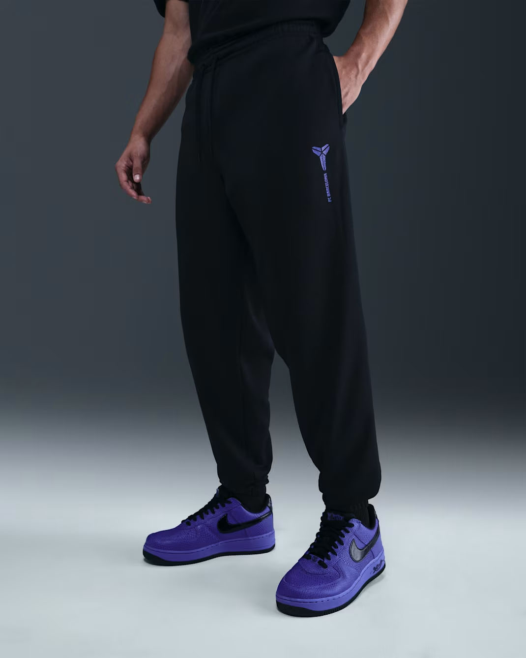 Nike Kobe FC Barcelona Away Therma Fit Soccer Pants Black Purple 1
