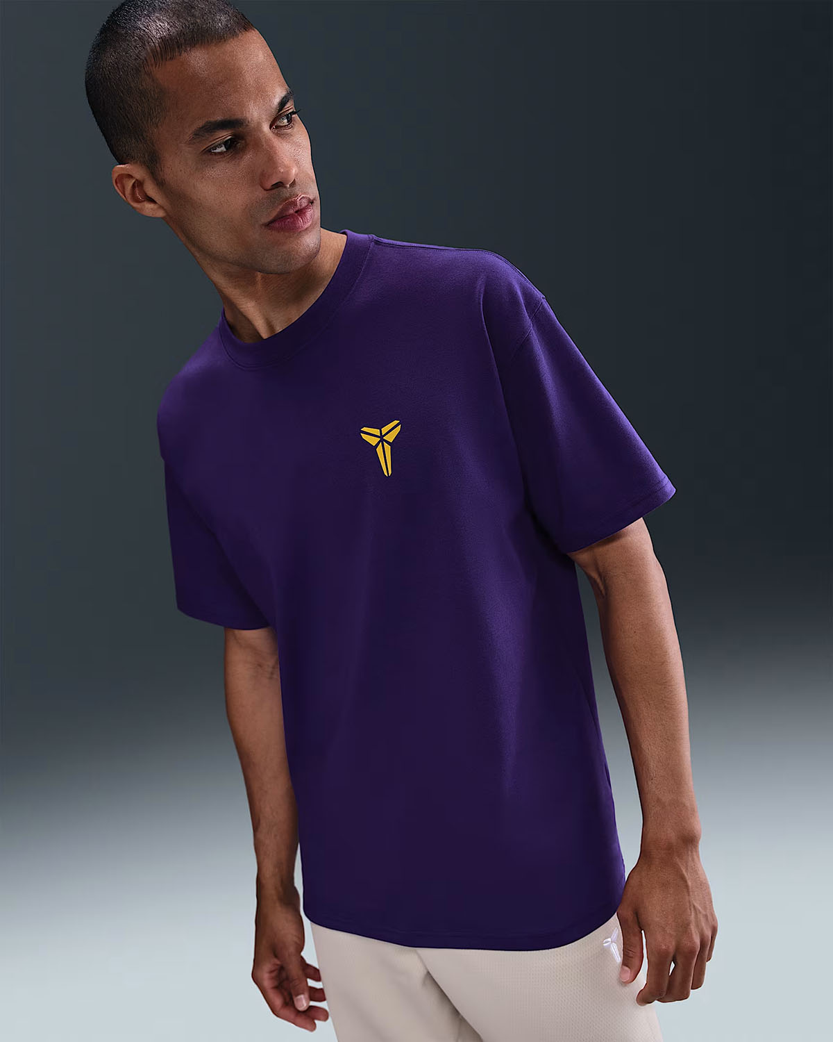 Nike Kobe Logo Mens Dri Fit T Shirt Court Purple Gold 1