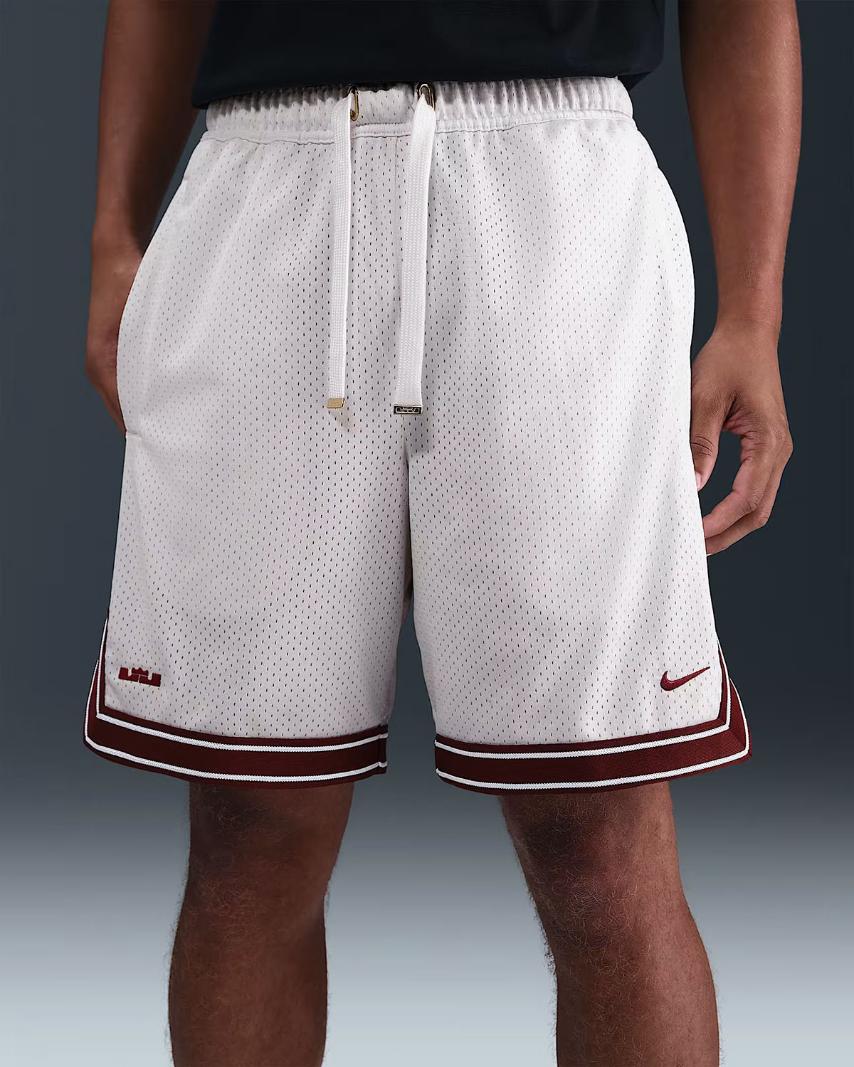 Nike LeBron 23 Mens Basketball Shorts Sail Dark Team Red 1