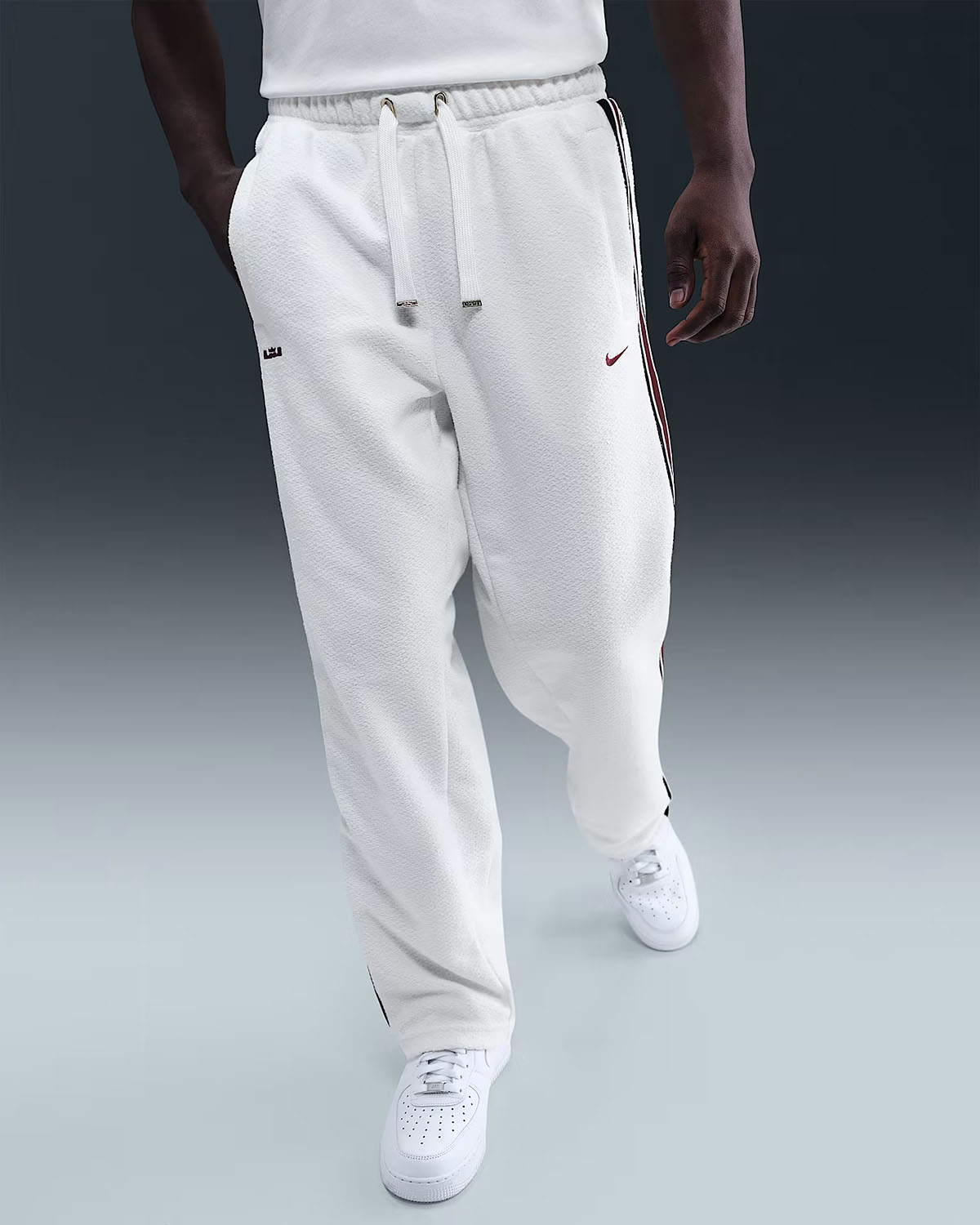Nike LeBron 23 Mens Standard Issue Therma Fit Pants Sail Dark Team Red 1