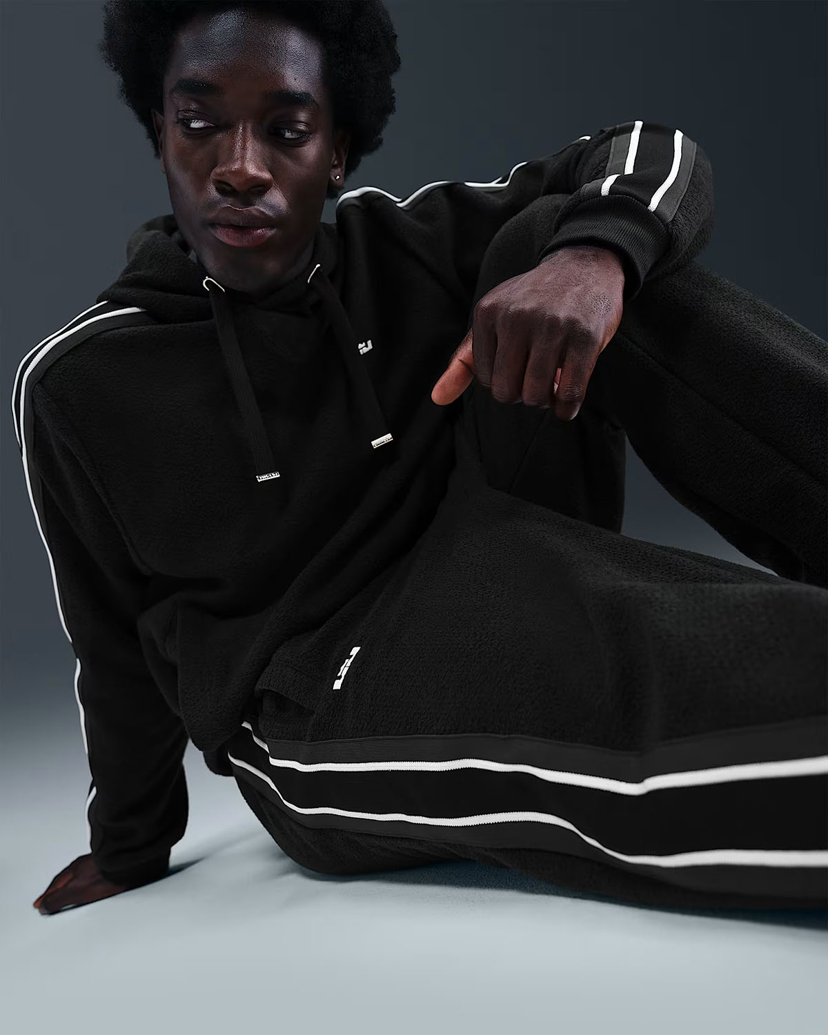 Nike LeBron 23 Standard Issue Mens Therma FIT Basketball Hoodie and Pants Outfit Black Sail