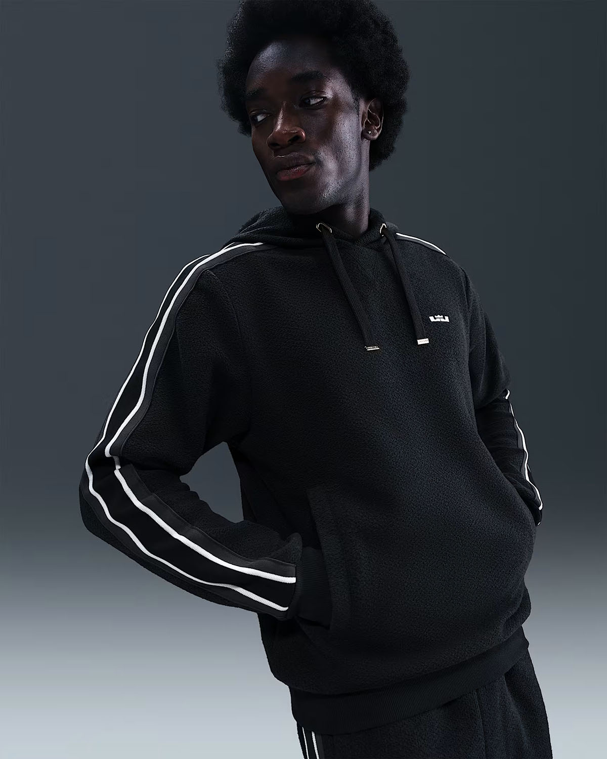 Nike LeBron 23 Standard Issue Mens Therma FIT Pullover Basketball Hoodie Black Sail